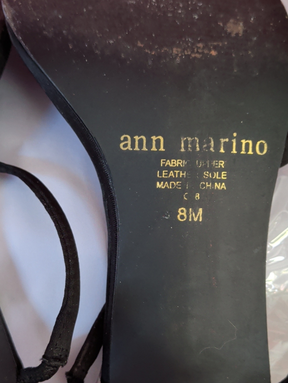 Ann Marino Black Satin Mules with Pink, Green & Blue Gem Accents - Picture 5 of 5